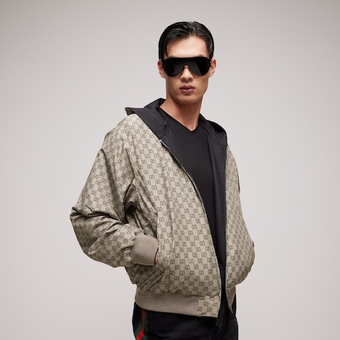 Reversible cotton canvas zip jacket