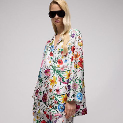 Camisa de sarga de seda con estampado