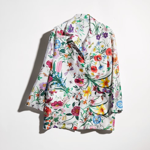 Camisa de sarga de seda con estampado