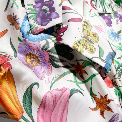 Camisa de sarga de seda con estampado