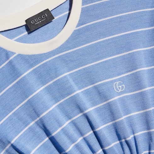 T-Shirt aus gestreiftem Seidenjersey