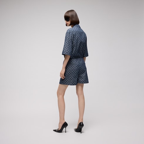 GG cotton denim jacquard shirt