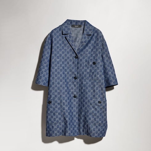 GG cotton denim jacquard shirt