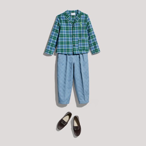 Children's cotton tartan shirt