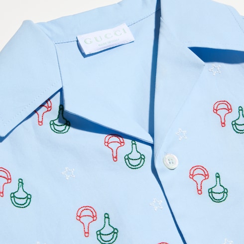 Chemise pour enfant en coton avec broderie