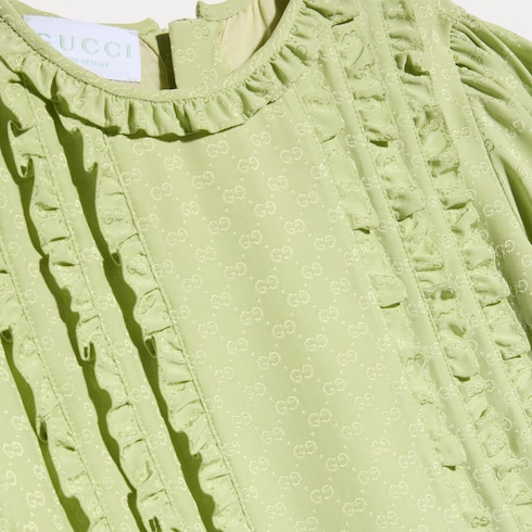 Robe pour enfant en viscose et soie à motif GG