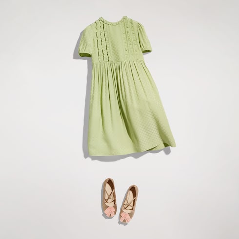 Robe pour enfant en viscose et soie à motif GG
