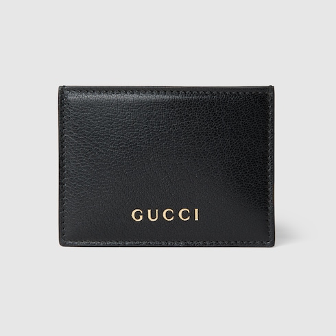 『美品』GUCCI ✨グッチ ブラックレザーケース グッチ レタリング カードケース ・ブラックレザー | GUCCI公式