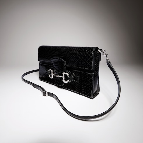 Horsebit Ristretto python medium shoulder bag