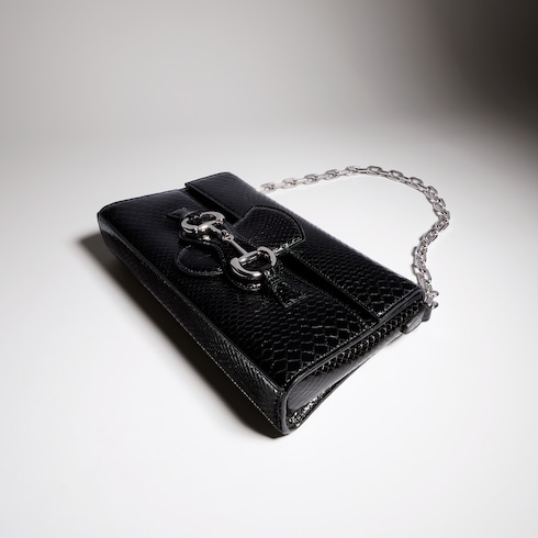 Horsebit Ristretto python medium shoulder bag
