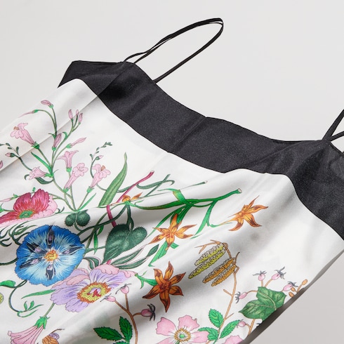 Printed silk twill dress