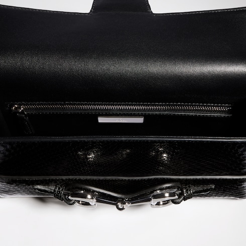 Horsebit Ristretto python medium shoulder bag