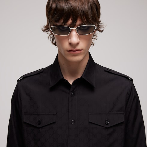Camicia in popeline di cotone GG