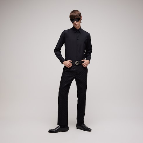 Chemise en popeline de coton teinte en pièce