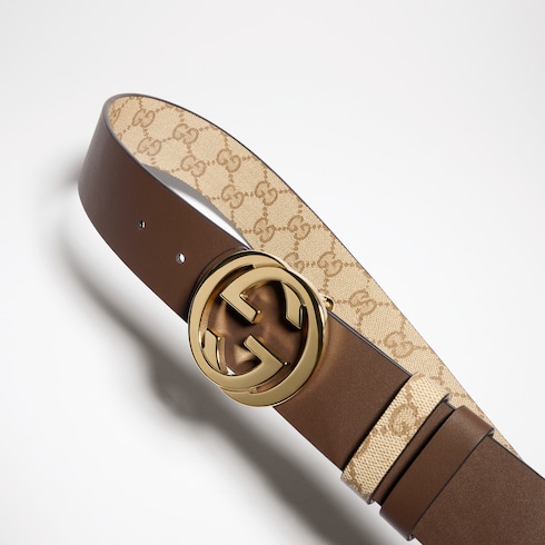 Ceinture réversible avec boucle à détail GG enlacés
