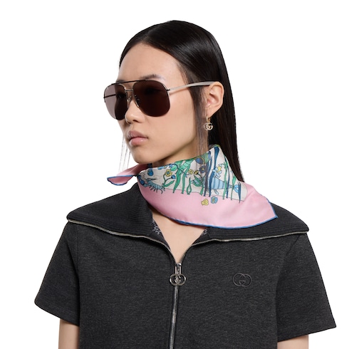 Printed silk carré
