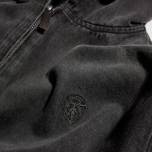 Reversible cotton denim zip jacket
