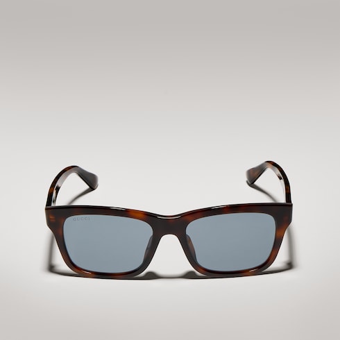 Low nose bridge fit rectangular sunglasses