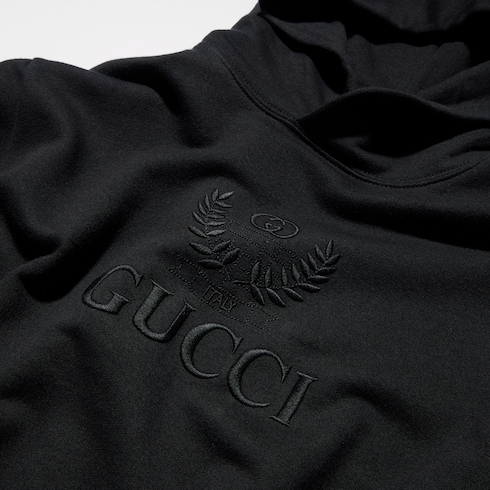 Cashmere jersey sweatshirt with embroidery