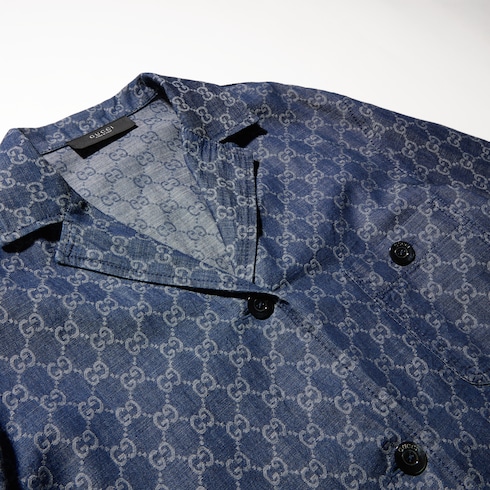 Veste en denim de coton jacquard GG