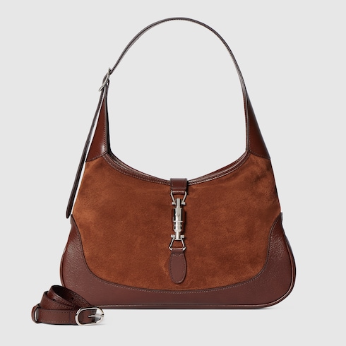 Gucci Jackie 1961 medium shoulder bag in chestnut suede | GUCCI® US