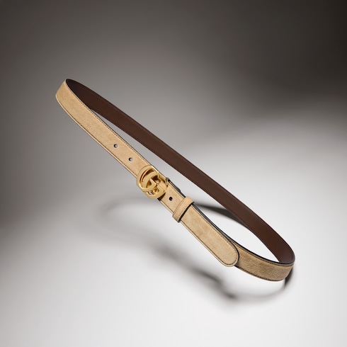Thin belt with Double G buckle