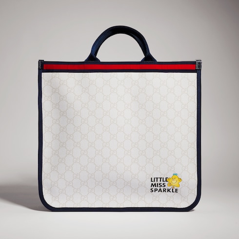 Borsa shopping bambino GG con stampa