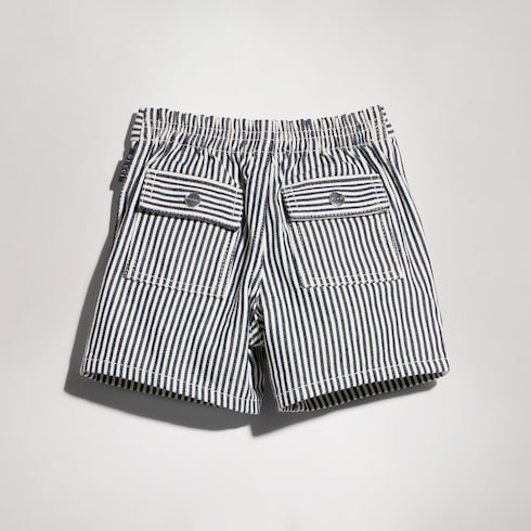 Baby-Shorts aus gestreiftem Denim