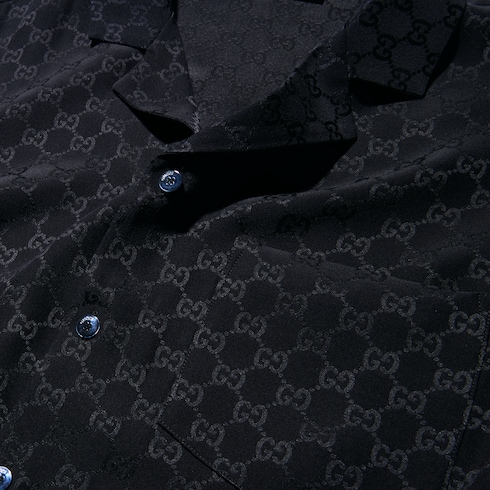 Bowling-Shirt aus GG Seidenjacquard