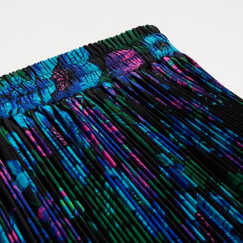 Midirock aus seiden-Crêpe de Chine mit Print