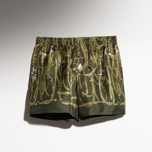 Shorts in twill di seta stampati