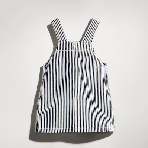 Babykleid aus gestreiftem Denim