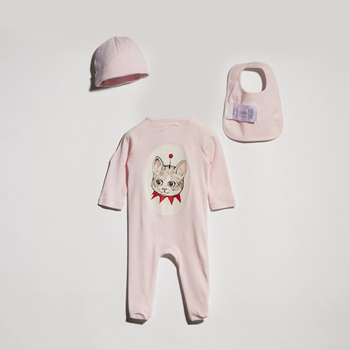 Set regalo neonato in cotone a costine con stampa