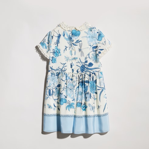 Kinderkleid aus bedrucktem Crêpe de Chine