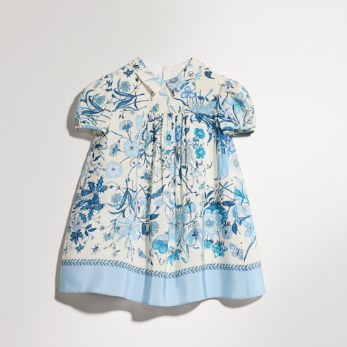 Vestido de crêpe de chine con estampado para bebé