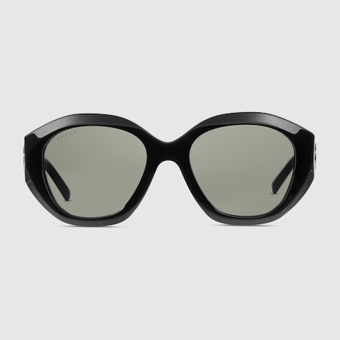 Geometric-frame sunglasses in black | GUCCI® US