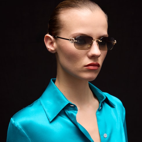 Rectangular-frame sunglasses