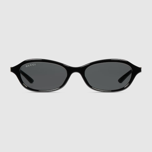 Oval-frame sunglasses in black | GUCCI® US