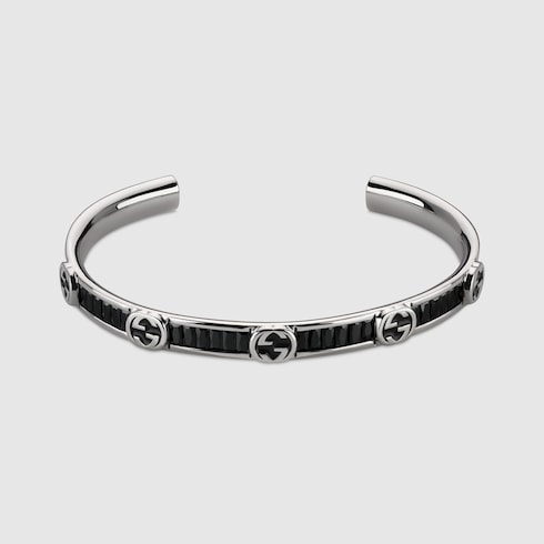 Gucci Interlocking crystal bangle bracelet in 925 sterling silver