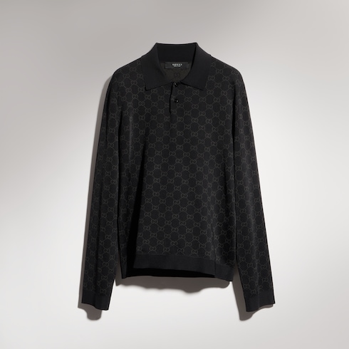 Polo en jacquard de viscose GG