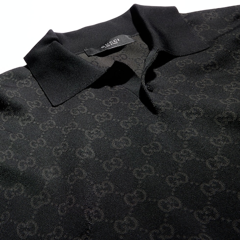 Polo en jacquard de viscose GG