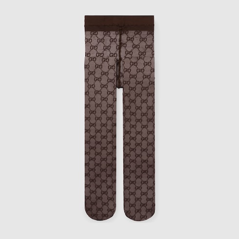 GG stretch nylon tights in dark brown | GUCCI® US