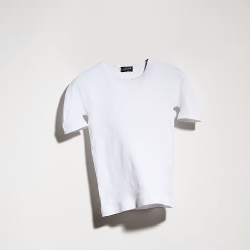 Playera sin costuras de jersey de nylon elástico