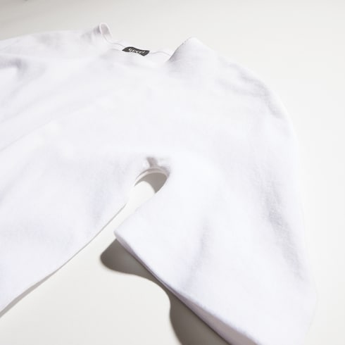 Playera sin costuras de jersey de nylon elástico