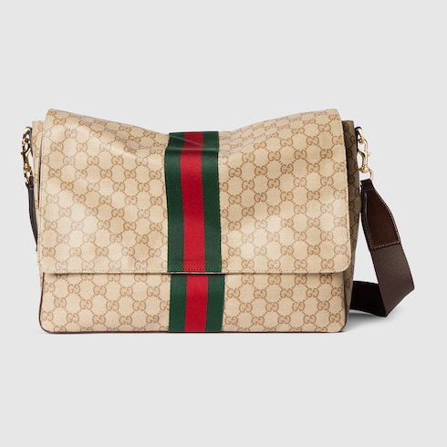 GUCCI ウェブ ストライプ付き ミディアム クロスボディバッグ