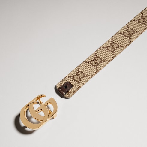 Reversible belt with Double G buckle