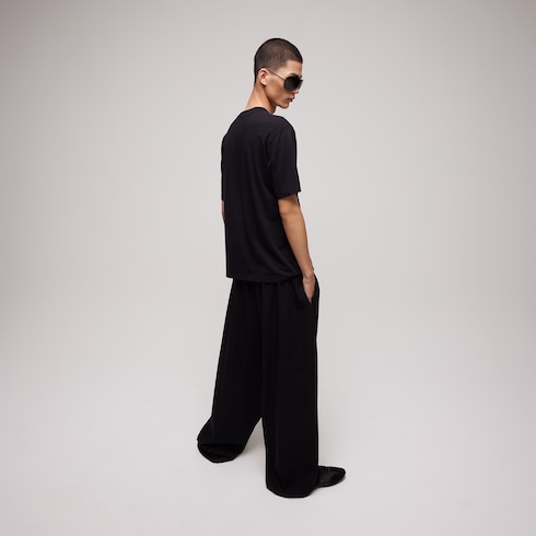 Cotton silk jersey T-shirt with embroidery