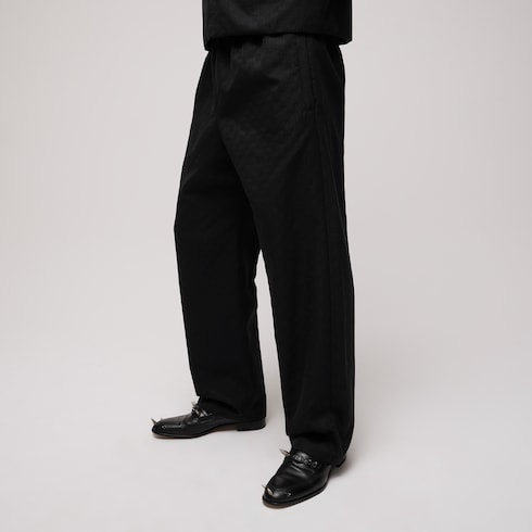 Pantalon décontracté en toile de coton GG