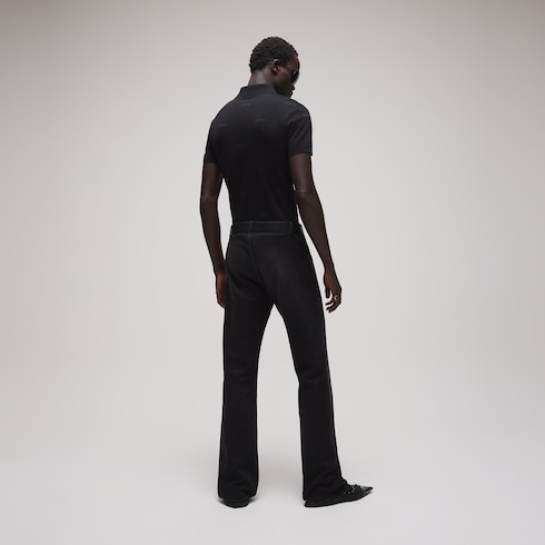 Poloshirt aus Wollseide mit Gucci Jacquard
