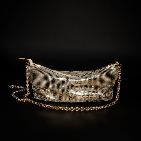 Bolsa de noche metálica con dije